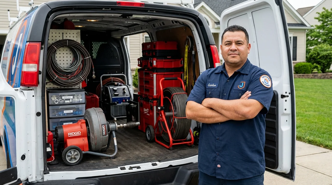 Professional drain cleaning equipment and Johns Plumbing LLC plumber in Ocala